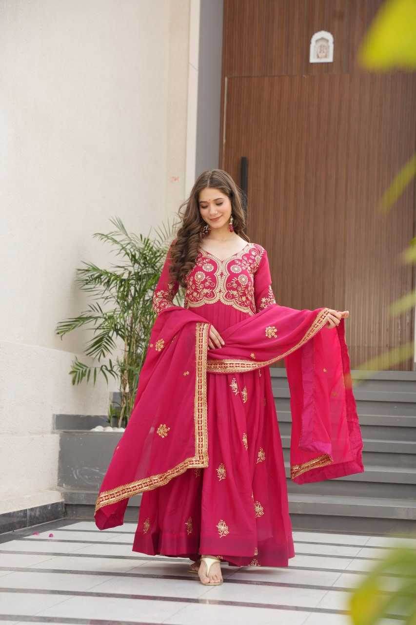 Georgette Designer Gown With Dupatta - MYLUXURY LANE ENTERPRISE